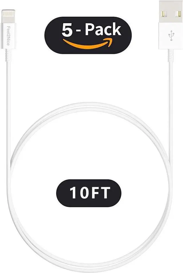 Alt view image 4 of 7 - 5 Pack (Apple MFi Certified) iPhone Charger 10 ft,Long Lightning Cable 10 Foot,High Fast 10 Feet Apple Charging Cables Cord Connector for iPhone 12 Mini 12 Pro Max 11 Pro MAX XS Xr X 6 AirPods
