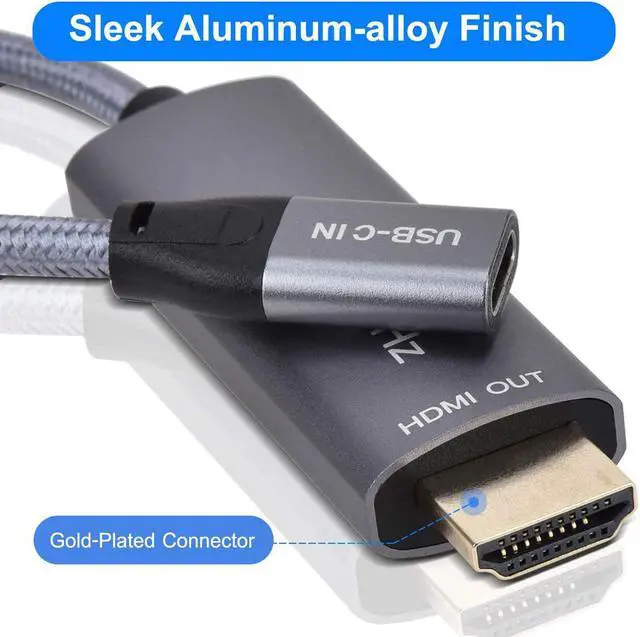 Alt view image 6 of 7 - USB-C Female to HDMI Male Cable Adapter,USB Type C 3.1 Input to HDMI Ouput Converter,4K 60Hz USBC Thunderbolt 3 Adapter for New MacBook Pro,Mac Air,Chromebook Pixel and More
