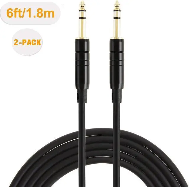 Alt view image 6 of 6 - 1/4 TRS Cable,CableCreation [2-Pack 6FT] 1/4 Inch to 1/4 Inch 6.35mm Balanced Stereo Audio Cable for Studio Monitors,Mixer,Yamaha Speaker/Receiver,Black