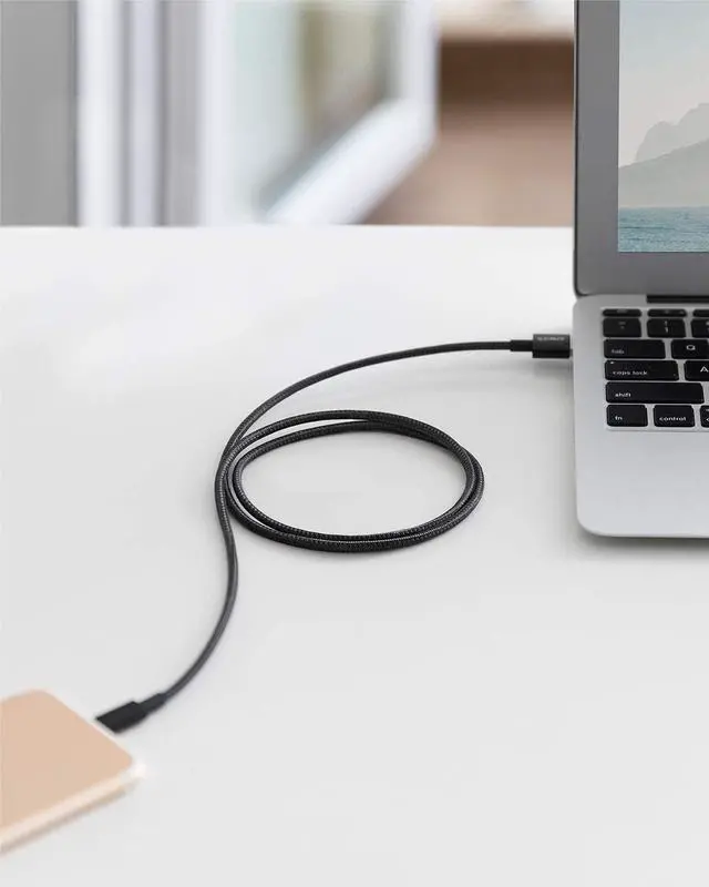 Alt view image 3 of 6 - Good Product Outlet 6ft Premium Nylon Lightning Cable [2-Pack], MFi Certified for iPhone Chargers, iPhone SE/Xs/XS Max/XR/X / 8 Plus / 7/6 Plus, iPad Pro Air 2, and More(Black)