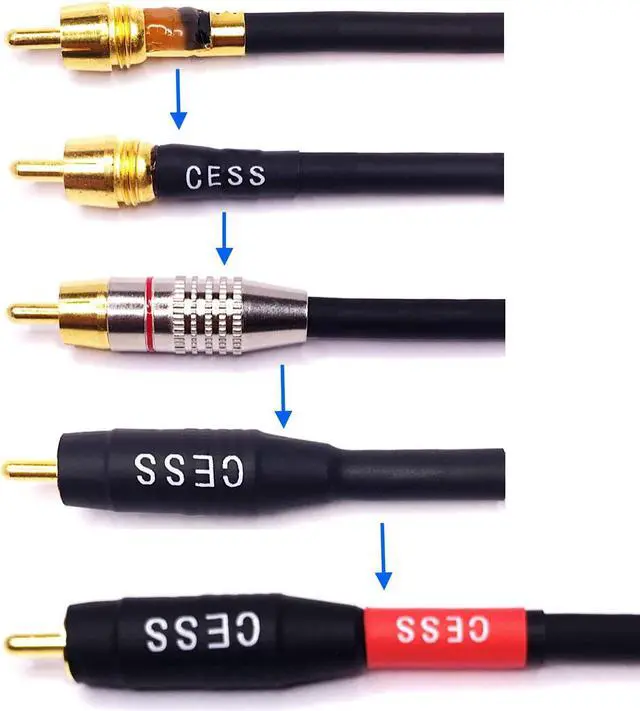 Alt view image 3 of 7 - CESS-075-6i Heavy Duty Waterproof RCA Cable Phono Male to Male (6 in)