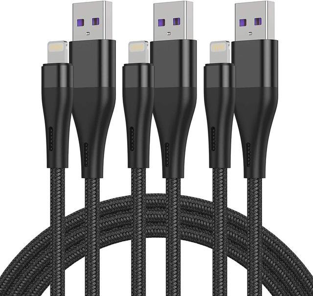 3 Pack Apple MFi Certified Charger Cable 6ft, Lightning to USB Cable Cord 6  Foot, 2.4A Fast Charging,Apple Phone Long Chargers for iPhone