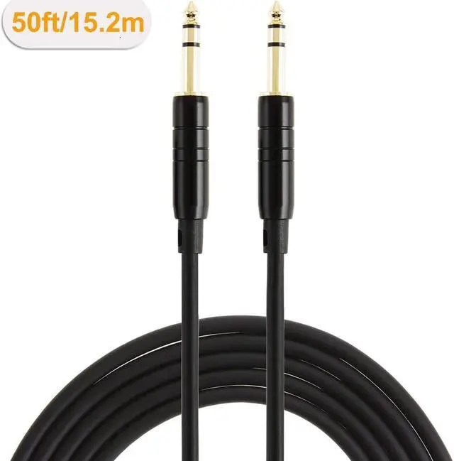Alt view image 6 of 6 - 1/4\u2019\u2019 TRS Cable,CableCreation 50 Feet 1/4 Inch to 1/4 Inch 6.35mm Balanced Stereo Audio Cable for Studio Monitors,Mixer,Yamaha Speaker/Receiver,Black