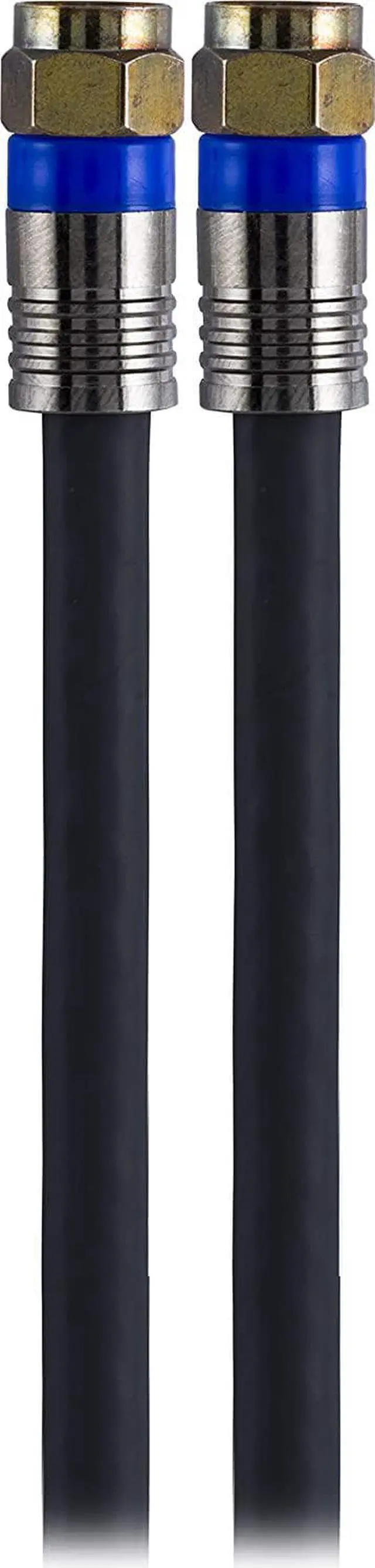 Alt view image 7 of 7 - GE RG6 Coaxial Cable, 50 ft. F-Type Connectors, Quad Shielded Coax Cable, 3 GHz Digital, In-Wall Rated, Ideal for TV Antenna, DVR, VCR, Satellite, Cable Box, Home Theater, Black, 33532