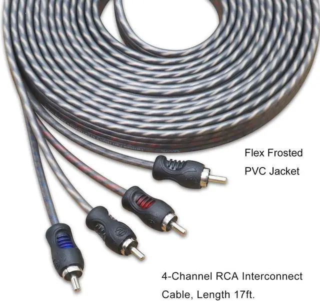 Alt view image 5 of 5 - RECOIL RCI417 100% Oxygen Free Copper 17ft 4 Channel RCA Audio Cable Twisted Pair with Noise Reduction, Speaker