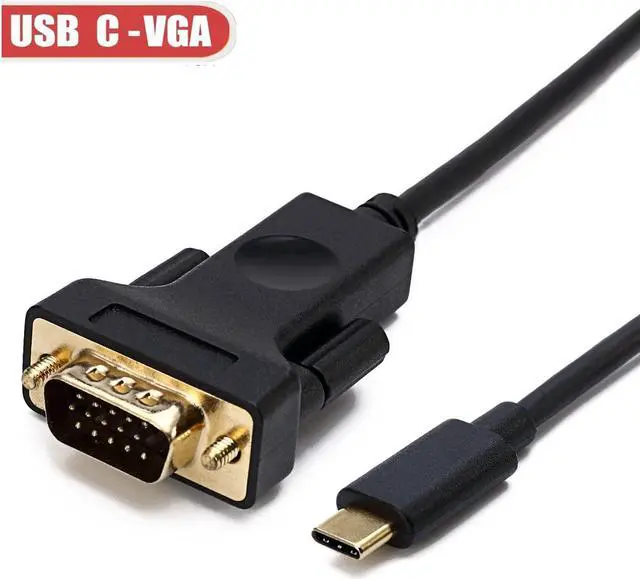 Alt view image 3 of 7 - USB-C To VGA,CableDeconn Thunderbolt 3 Type C to VGA Male Converter Adapter Cable 1.8M