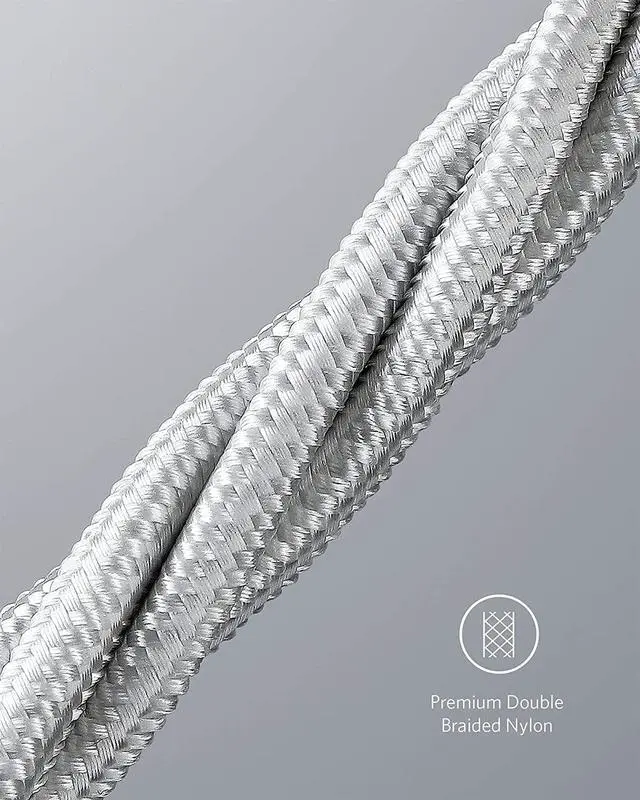 Alt view image 7 of 7 - USB C to USB C Cable Type C Charging Cord Fast Charge(10FT 100W) for iPhone 16/16 pro MacBook and More(USB 2.0 Silver)