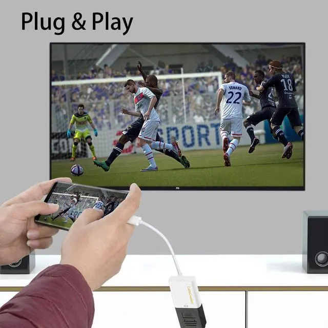 Alt view image 4 of 7 - USB C to VGA Adapter, CableCreation USB Type C to VGA Converter 1080P, Compatible with MacBook Pro 2020, iPad Pro 2020 2018, Chromebook Pixel, XPS 13, Surface Book 2 to Projector, HDTV, Monitor