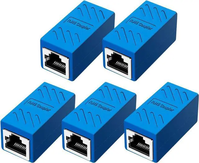 Main image of RJ45 Coupler Ethernet Extension Connector, Cat7 Cat6 Cat5e Ethernet Coupler Female to Female(Blue 5 Pack)