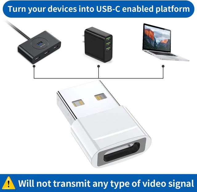 Alt view image 2 of 7 - USB C Female to USB Male Adapter (4-Pack) Type C to USB A Charger Cable Adapter for iPhone 11 12 13 14 15 Pro Max Galaxy S24 S23 S22 Ultra Google Pixel 7 5 3 iWatch Watch Series 7 8 SE