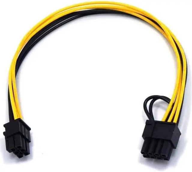 Alt view image 2 of 7 - Endlesss 6 Pin Male to 8 Pin (6+2) Male PCIe Adapter Power Cable PCI Express Extension Cable 12.5 Inches (2 Pack)