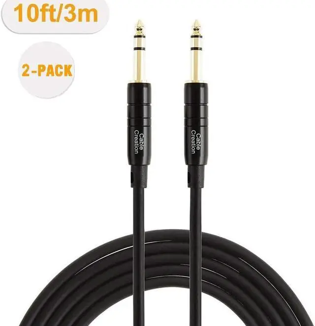 Alt view image 6 of 6 - 1/4 Cable,CableCreation [2-Pack]10 Feet 6.35mm 1/4 TRS to 6.35mm 1/4 TRS Balanced Stereo Guitar Cable,3 Meters/Black