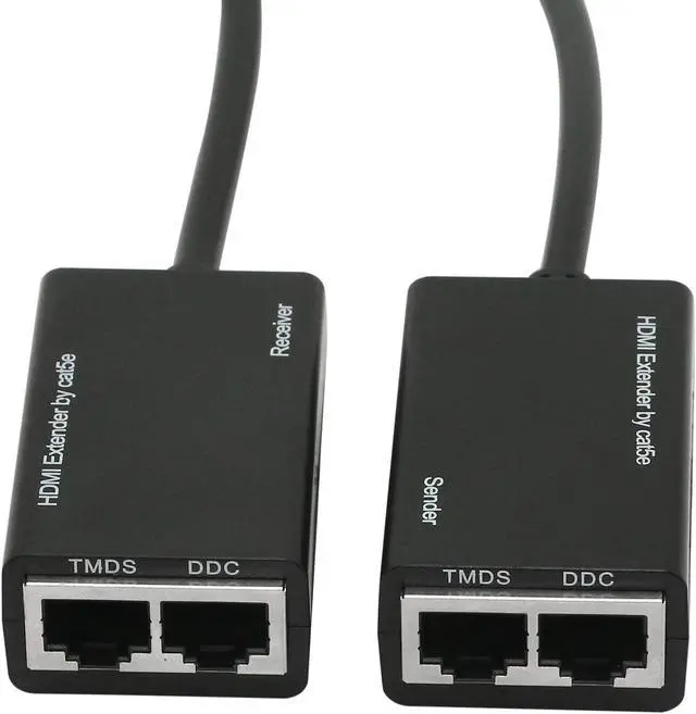 Alt view image 5 of 5 - HDMI Extender,HDMI to RJ45 Network Cable Extender Converter Repeater Over Cat 5e / 6 1080p up to 30m Extender for HDTV HDPC PS4 STB 4K 2K (Double Port-30m)