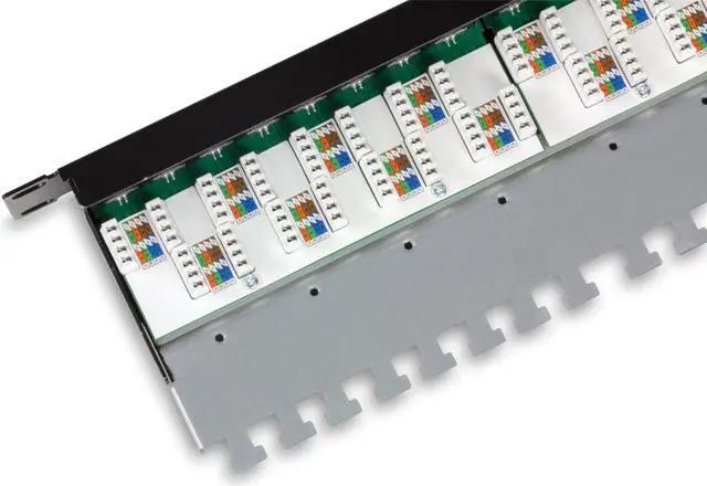 Alt view image 5 of 7 - TRENDnet 24-Port Cat6A Shielded Patch Panel, 1U 19" Metal Housing, 10G Ready, Cat5e,Cat6,Cat6A Compatible, Cable Management, Color-Coded Labeling for T568A and T568B Wiring, Black, TC-P24C6AS