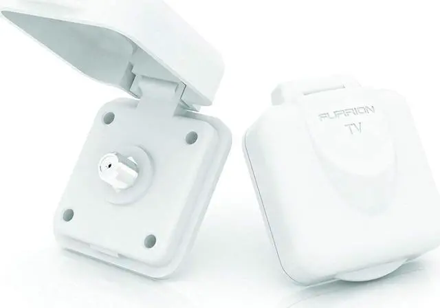 Alt view image 2 of 4 - Furrion Mini TV/SAT Inlet Square with F-Type Connector for Coaxial Cable Feed; Marine Grade Weatherproof Sealing (White) - FTVINB-PS, Welcome to consult