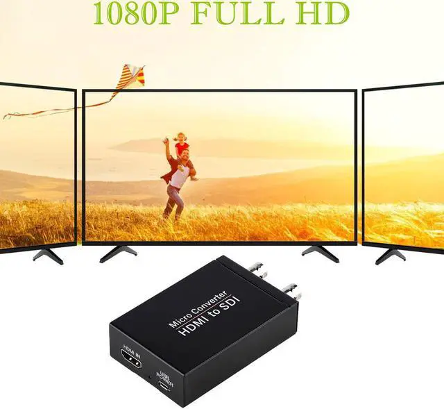 Alt view image 4 of 6 - HDMI to SDI Converter HDMI in Two SDI Output SD HD 3G-SDI Video Adapter Auto Format Detection Video Converter Stereo Audio Embedder for Camera