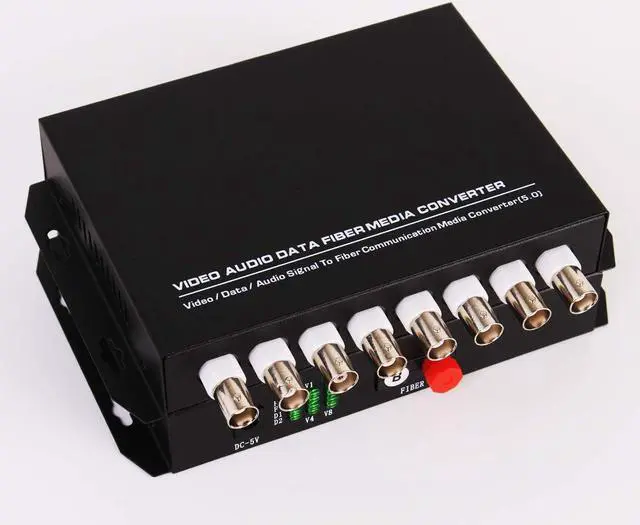 Main image of 8 Channel Video Data Fiber Optic Media Converter FC Singlemode Transmission Distance 20Km for Analog CCTV Surveillance Security System (1Pair Interface BNC coaxial Conversion Transmitter)
