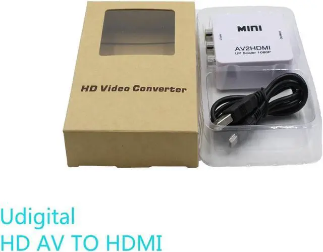 Alt view image 5 of 5 - Udigital Mini RCA/AV 3RCA Composite Video AV to HDMI Converter for TV/PC/PS3/Xbox one/Blue-Ray DVD, DVR 1080P Upscaler