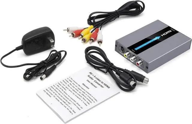 Alt view image 7 of 7 - RCA Svideo to HDMI Converter RCA Composite CVBS AV or Svideo + R/L Audio Input to HDMI Output Upscale Converter Supports 720P/ 1080P Output Switch for N64 PS2 Wii DVD