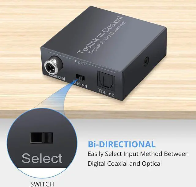 Alt view image 5 of 7 - CAMWAY Optical to Coaxial, Coaxial to Optical Bi-Directional Swtich Digital Audio Converter Splitter Adapter, Digital Coax-to-Optical,Optical-to-Coaxial, Bi-Directional Coaxial to Optical Converter