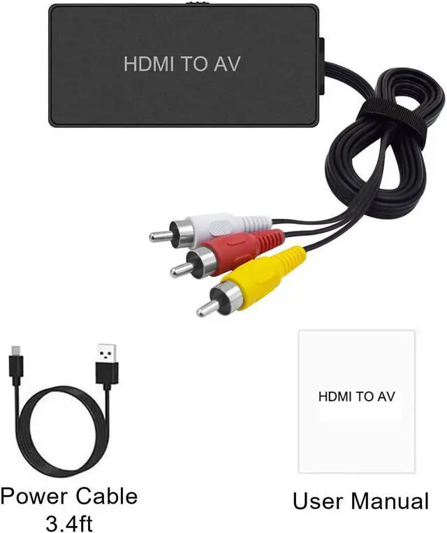 Alt view image 7 of 7 - HDMI to AV Converter HDMI to RCA Composite Converter Adapter Support PAL/NTSC Support 1080P Compatible with Roku/Fire Sitck/PS4/Xbox/Spectrum Box/Old Sanyo TV/Old LG TV/Old CRT ect.