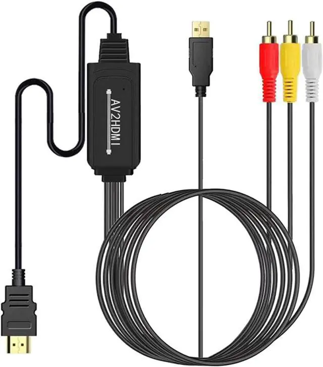 Alt view image 2 of 7 - Ronyme HDMI to RCA Converter, HDMI to RCA Cable Adapter, HDMI 1080P to AV 3RCA CVBs Audio Compound Supports NTSC for Laptop, HDTV, DVD, VHC - Write a