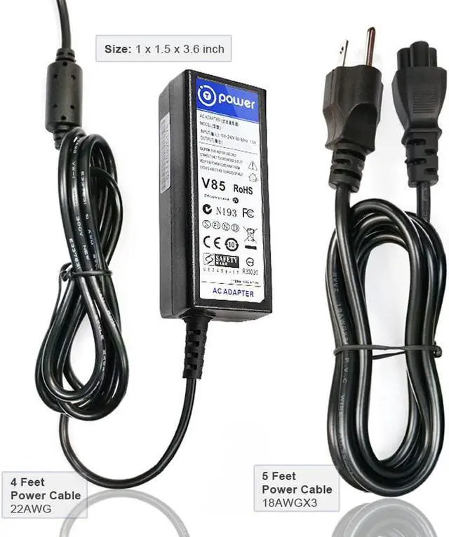 Alt view image 2 of 6 - T-Power Ac Adapter Compatible with ASUS CHROMEBOX-M004U M075U M025U M020U CN60 Mini Google Chrome OS Box PC Desktop HDTV Box Google Desktop Computer Mini Replacement Switching Supply Cord Charger