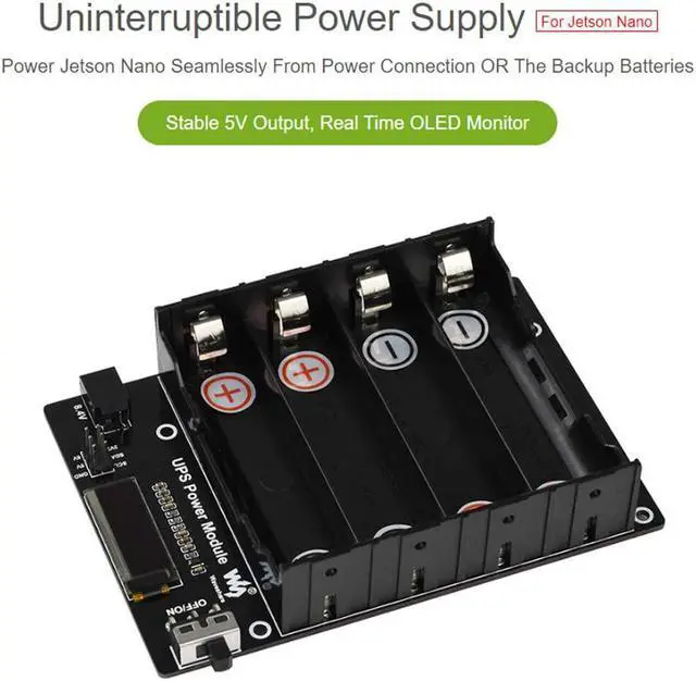 Alt view image 2 of 7 - Waveshare UPS Power Module for Jetson Nano with 5V Uninterruptible Power Supply Multi Battery Protection Circuits