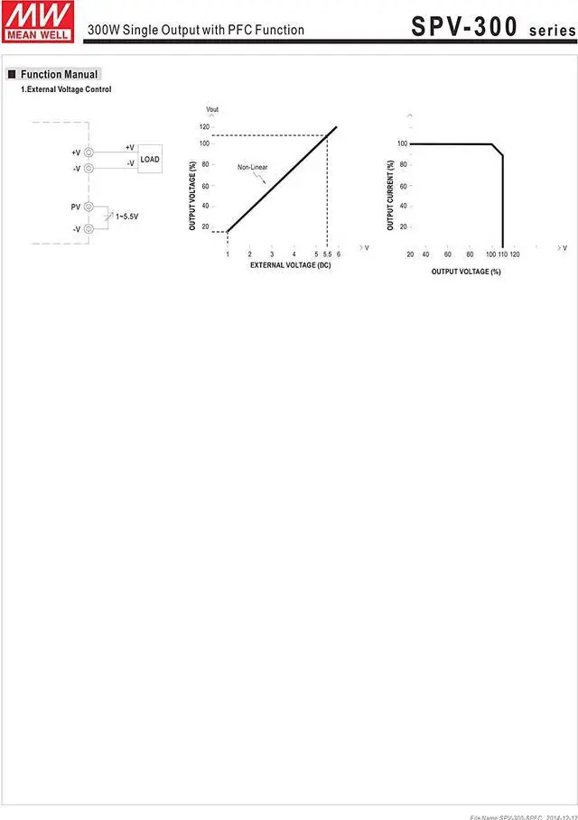 Alt view image 4 of 4 - Mean Well Original SPV-300-24 Single Output with PFC Function Power Supply 24V 12.5A 300W