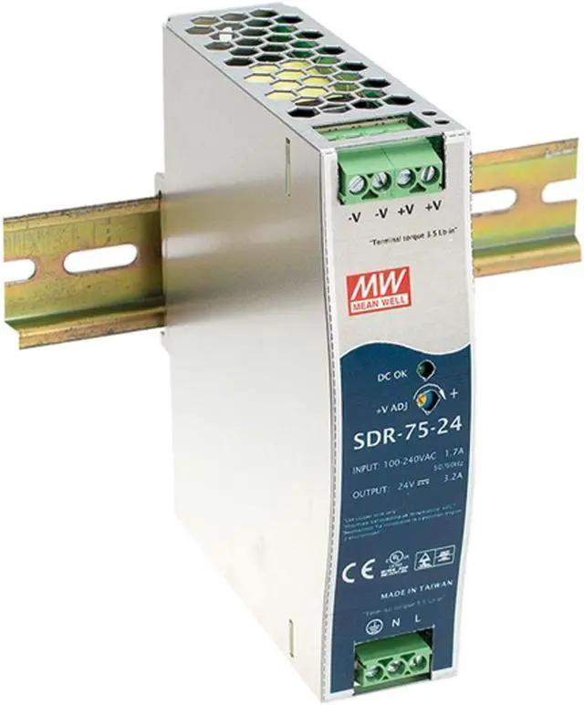 Main image of MEAN WELL SDR-75-24 Single Output Industrial DIN Rail Power Supply