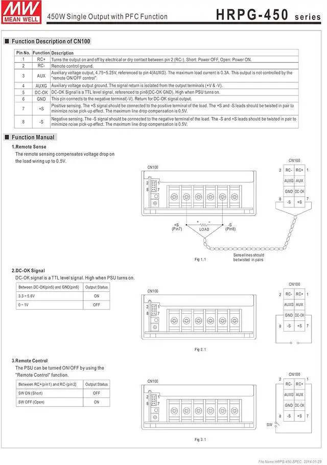 Alt view image 4 of 4 - MEAN WELL HRPG-450-48 AC Input: 100-240 Volt AC, Current: 9.5AMP, DC Single Output Enclosed Power Supply, Power Supply, Voltage: 48