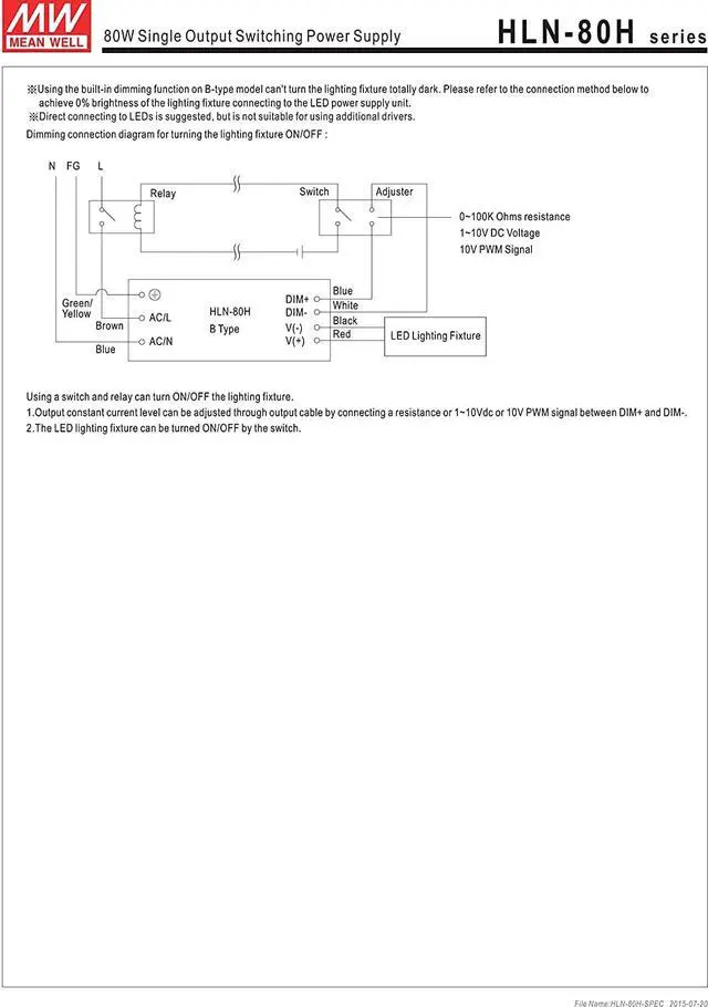 Alt view image 6 of 6 - HLN-80H-30A AC/DC Power Supply Single-OUT 30V 2.7A 81W 5-Pin