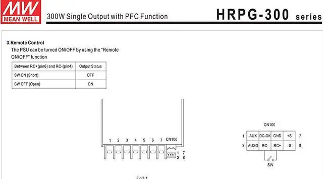 Alt view image 5 of 5 - [PowerNex] Mean Well HRPG-300-3.3 3.3V 60A 198W Single Output with PFC Function Power Supply