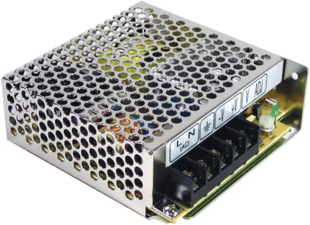 Main image of Mean Well RQ-50B Enclosed Switching AC-to-DC Power Supply, Quad Output, 45.5W, 1.4" H x 3.8" W x 3.9" L