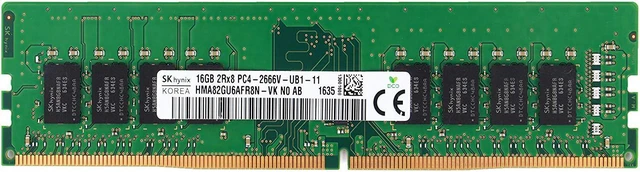 Main image of SK HYNIX 16GB PC4-2666V-U UNBUFFERED Non ECC 2RX8 Memory UDIMM HMA82GU6AFR8N-VK
