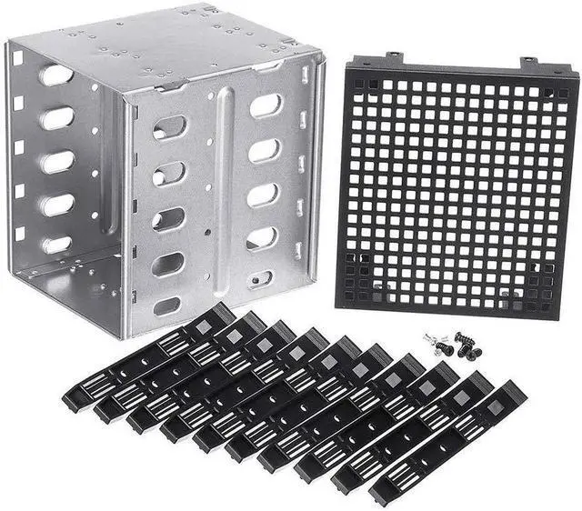Main image of NWHEBET Rack Case 5.25 Inch to 5x3.5 Inch SATA SAS HDD Cage Rack, Hard Driver Tray Caddy with Fan Space,Hard Drive Caddy Internal Bracket Converter Metal Material Mobile Rack Holder