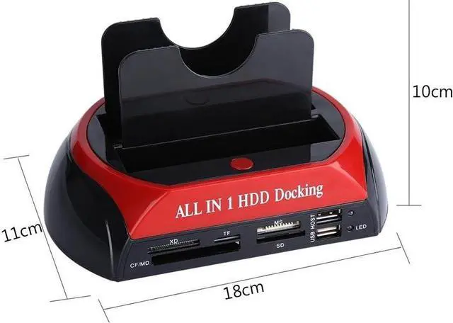 Alt view image 5 of 7 - Fosa 2.5"/3.5" Dual SATA IDE HDD Docking Station Hard Disk Drive Dock USB 2.0 Hub US Plug