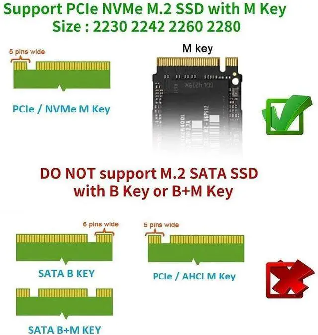 Alt view image 6 of 6 - NVMe Enclosure PCIe M.2 2280 SSD Box,Type-C USB 3.1 NVME Solid State Hard Disk Case,HDD Enclosure 10 Gbps Gen 2 USB 3.1 to M.2 Adapter with Case and USB C Cable M.2 PCIe SSD to Type C Enclosure