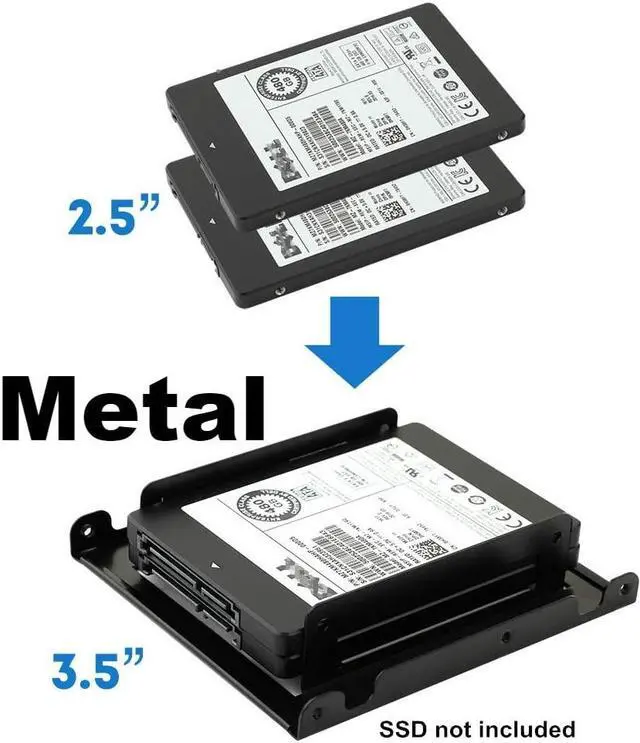 Main image of Dual 2.5 to 3.5 HDD & SSD Converter Bracket Converts 2.5 Notebook Hard Drive to 3.5 Desktop Hard Drive Bay Mounting Bracket Adapter Mac | PC | Linux