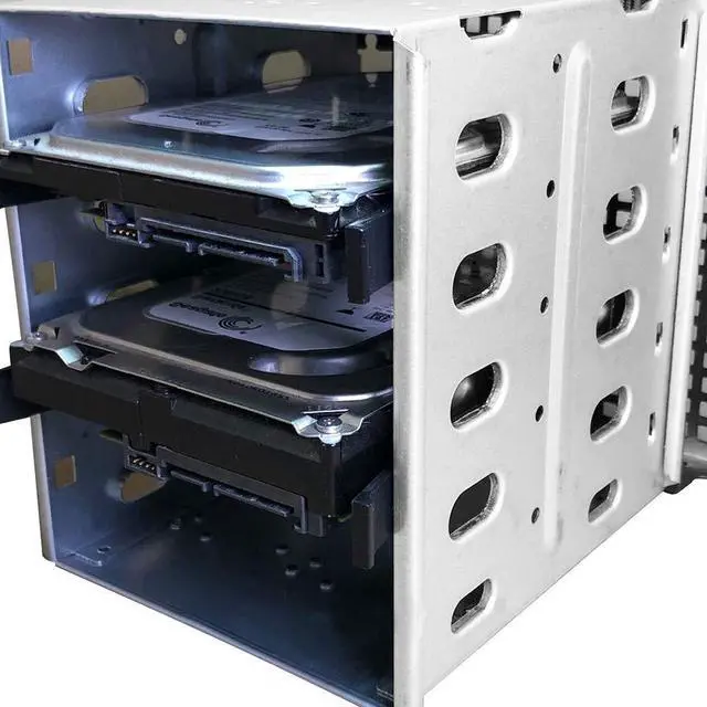 Alt view image 3 of 7 - NWHEBET Rack Case 5.25 Inch to 5x3.5 Inch SATA SAS HDD Cage Rack, Hard Driver Tray Caddy with Fan Space,Hard Drive Caddy Internal Bracket Converter Metal Material Mobile Rack Holder