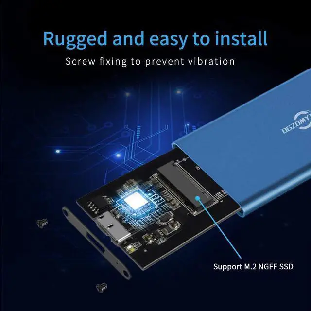 Alt view image 4 of 7 - DGZOMYTEK M.2 SATA SSD to USB 3.0 External SSD Reader Converter Adapter Enclosure with UASP, Support NGFF M.2 2280 2260 2242 2230 SSD with Key B/Key B+M (M.2 NGFF to USB3.0 (Blue)