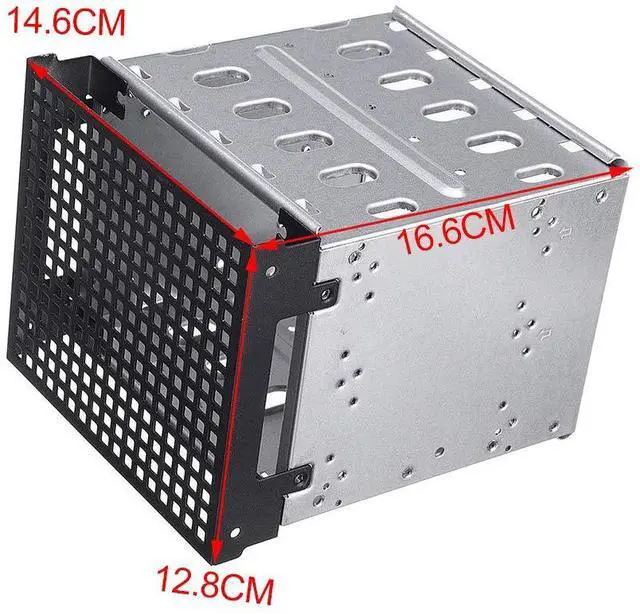 Alt view image 4 of 7 - NWHEBET Rack Case 5.25 Inch to 5x3.5 Inch SATA SAS HDD Cage Rack, Hard Driver Tray Caddy with Fan Space,Hard Drive Caddy Internal Bracket Converter Metal Material Mobile Rack Holder