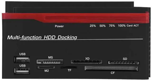Alt view image 7 of 7 - WAGA Hard Drive Docking Station,Hard Disk Drive HDD Docking Station for 2.5 3.5 inch IDE SSD SATAI/II (1.5G/3.0G),USB 2.0 to SATA IDE Dual Slots HDD Reader with Card Reader 2 Port USB 2.0 Hub