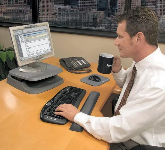 Alt view image 2 of 2 - Fellowes Gel Wrist Rest, Graphite/Platinum (91737)