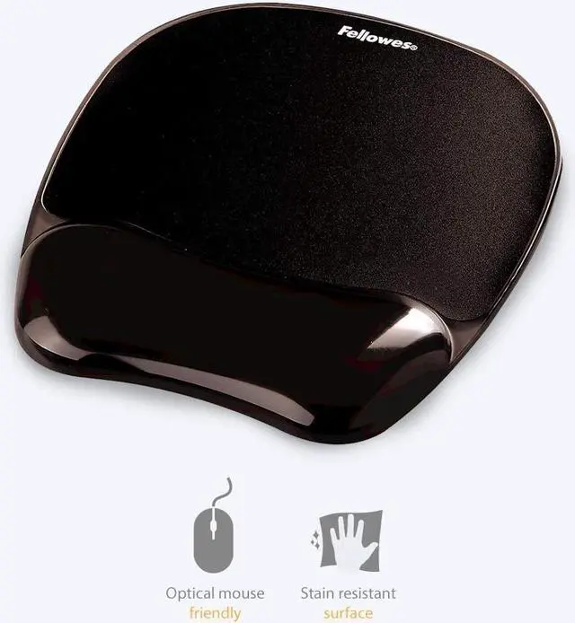 Alt view image 2 of 2 - Fellowes 9112101 Crystals Gel Mouse Pad and Wrist Support - Black