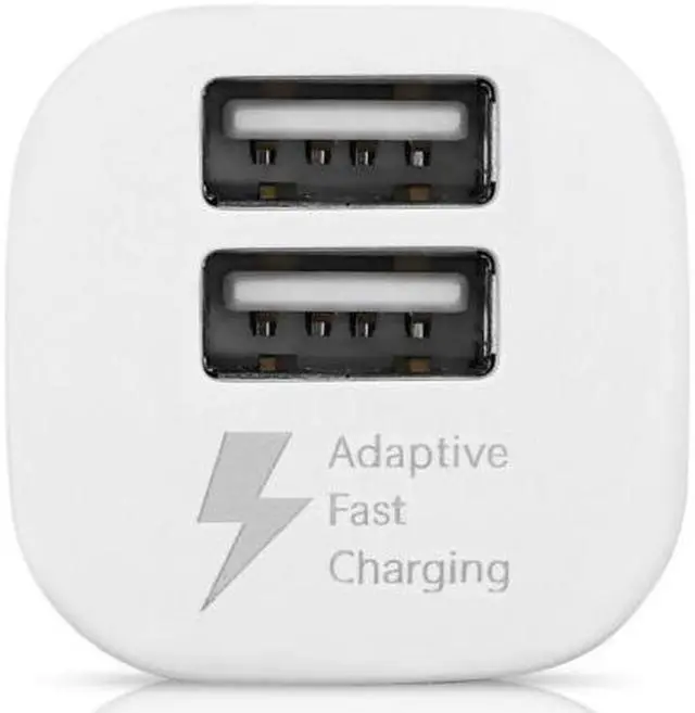 Alt view image 4 of 5 - Samsung Fast Charge Dual-Port Micro USB/USB-C Car Charger (White, 5' Cable)
