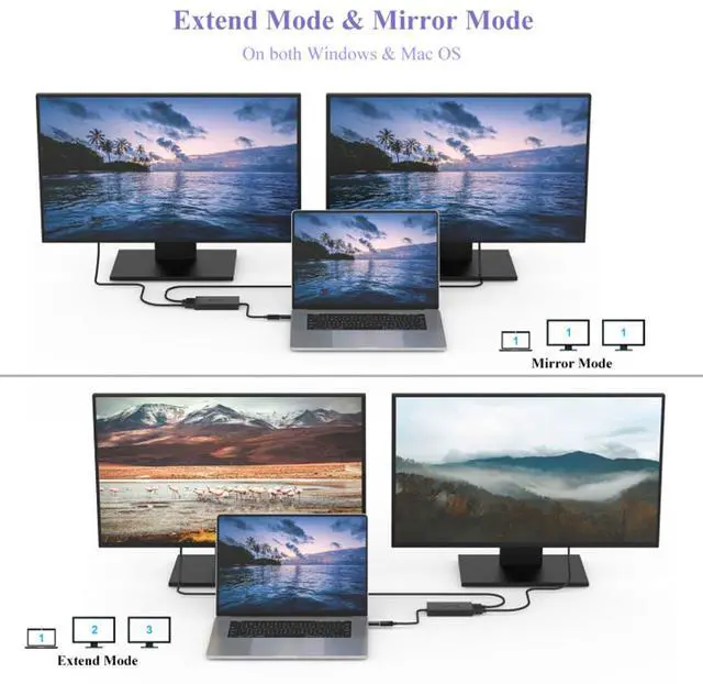 Alt view image 3 of 7 - Wavlink USB3.0 to HDMI 4K Video Graphic Converter, 3840×2160 Multi-Display Adapter, Support Laptop TV PC with Windows 7/8/8.1/10 Mac OS 10.10 or above, Chrome.With a USB3.0 to Type-c converter