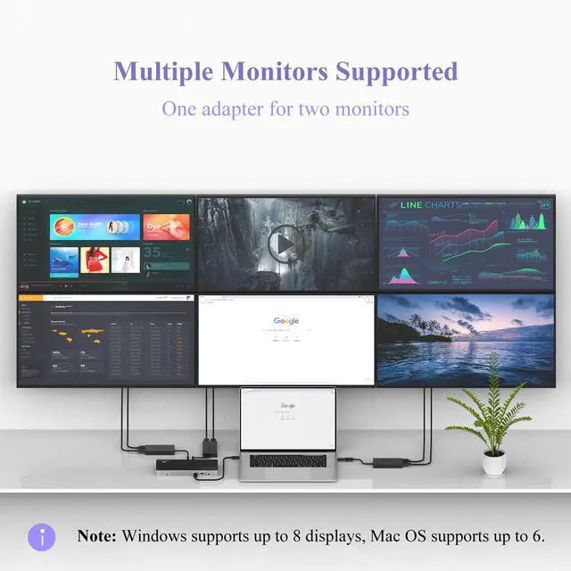 Alt view image 4 of 7 - Wavlink USB3.0 to HDMI 4K Video Graphic Converter, 3840×2160 Multi-Display Adapter, Support Laptop TV PC with Windows 7/8/8.1/10 Mac OS 10.10 or above, Chrome.With a USB3.0 to Type-c converter