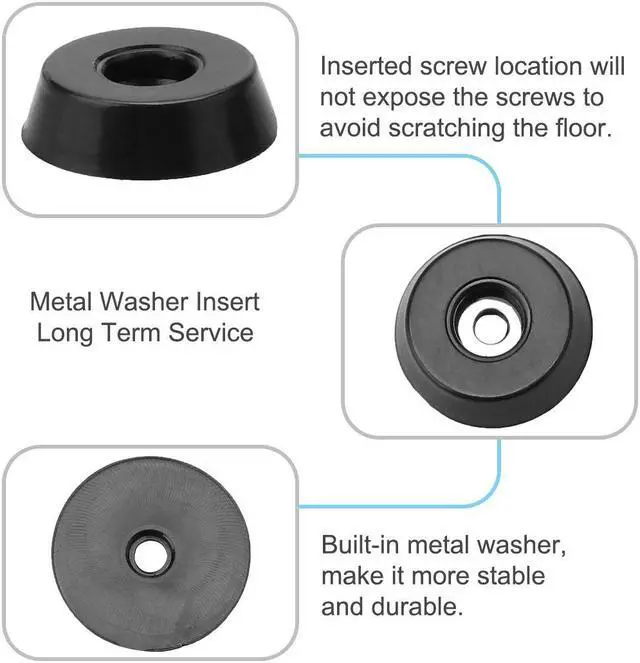 Alt view image 6 of 7 - 12pcs Rubber Feet Bumper Furniture Laptop Amplifier Speaker Cabinet Leg Pads Floor Protector with Washer, D18x15xH5mm