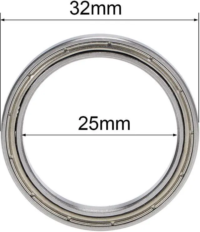 Alt view image 4 of 4 - 6705ZZ Deep Groove Ball Bearings Z2 25mm x 32mm x 4mm Double Shielded Chrome Steel 2pcs